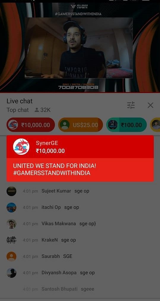 synerGE Esports with Rs 10,000 donation